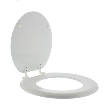Aquaplumb Round Wood Toilet Seat, White CTS100W